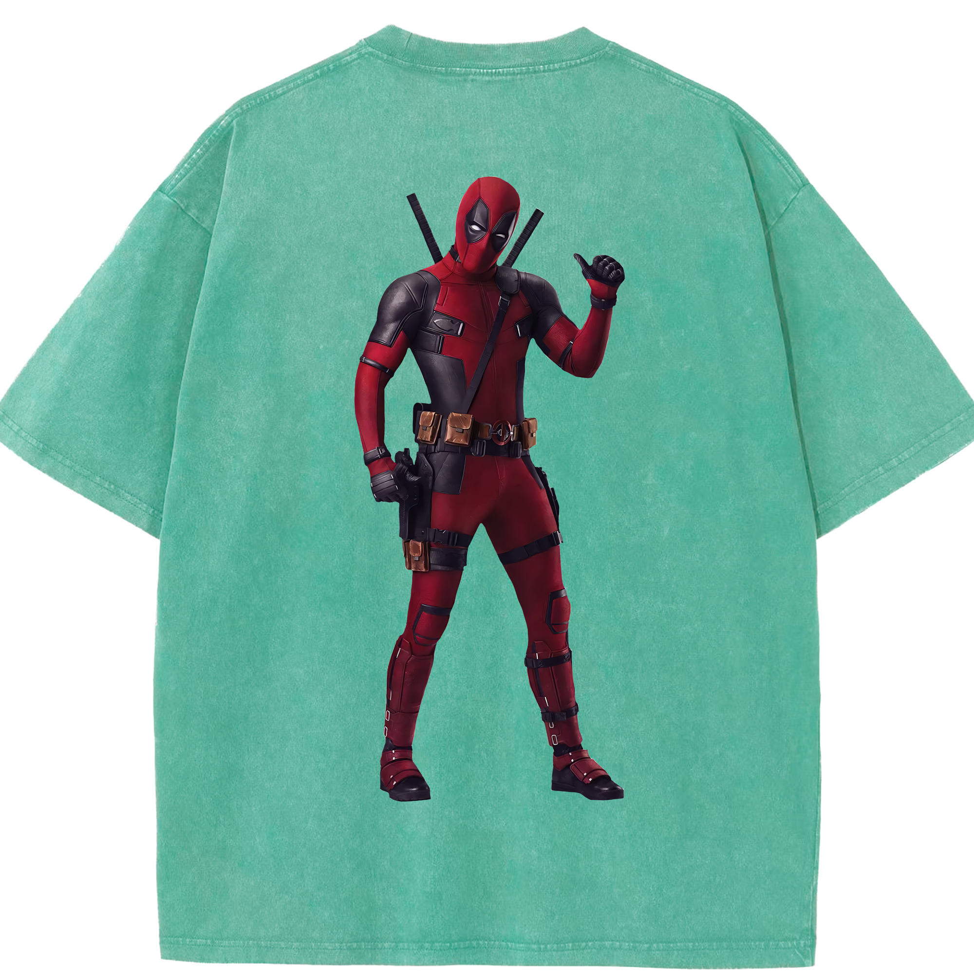 （画像用） Deadpool デッドプール 綿100% ヴィンテージ風 半袖Tシャツ（背面プリント）